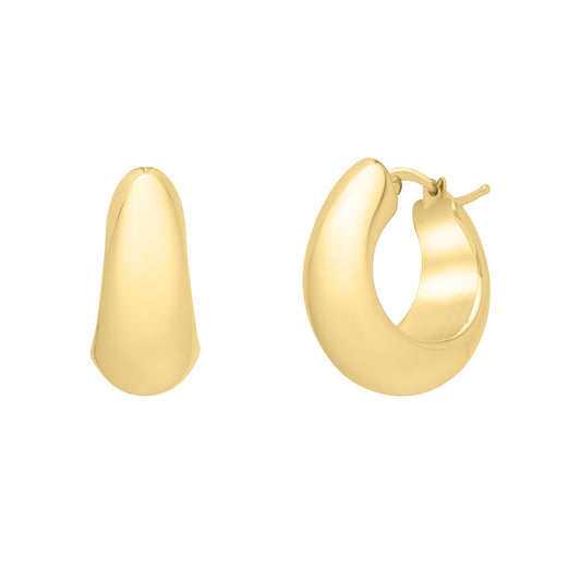 Royal Chain 14K Tapered Hoops E15338
