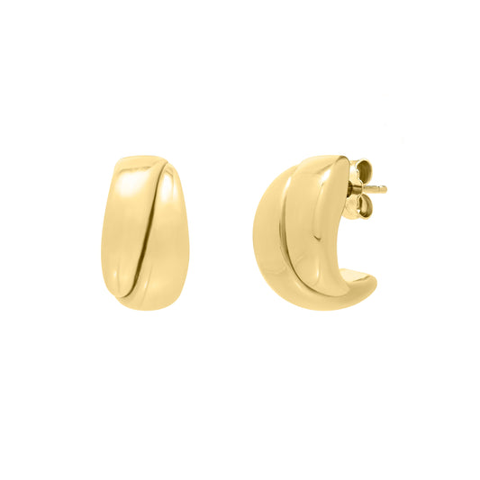 Royal Chain 14K Gold Split Puffed Up Hoops E15460