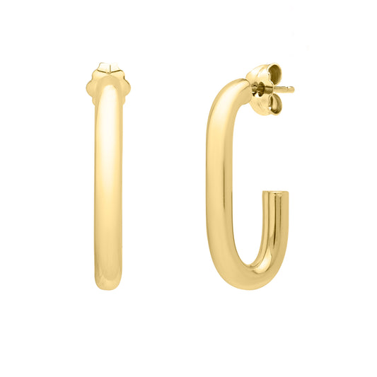 Royal Chain 14K Paperclip Hoops E15482