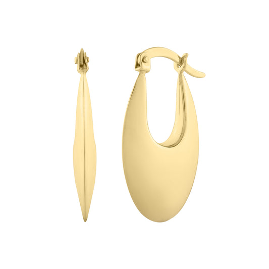 Royal Chain 14K Creole Oval Hoops E15493