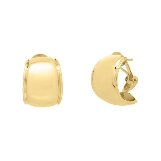 Royal Chain 14K Gold Omega Mixed Media Hoop Earring E15925