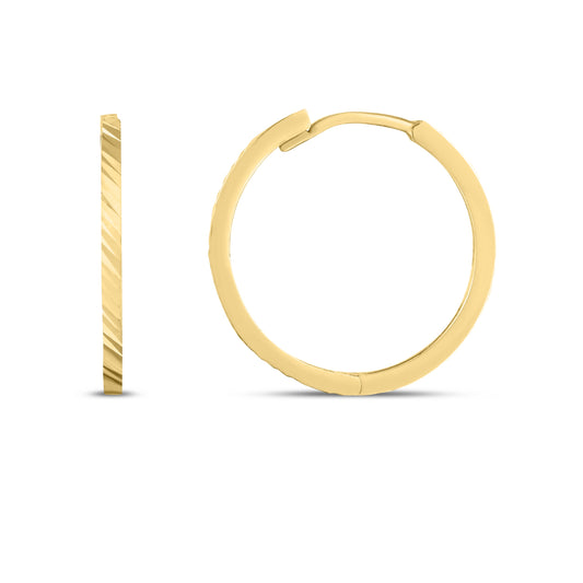 Royal Chain 14K Gold Round Hoops ER10112