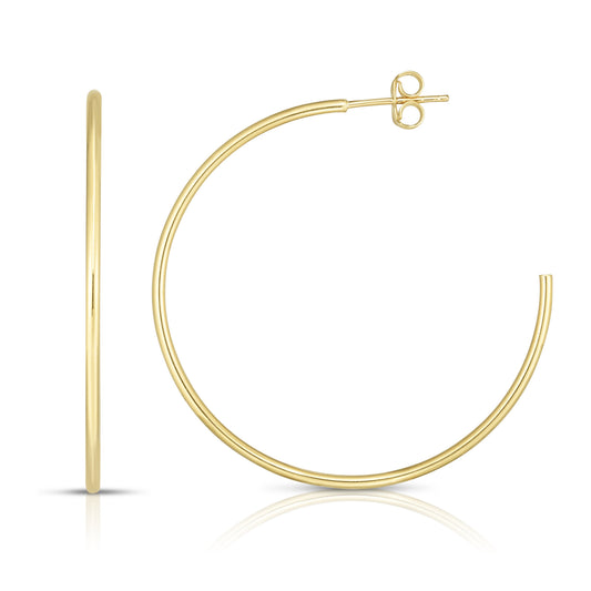 Royal Chain 14K Gold 1.5x40mm Polished C Hoop Earring ER10172