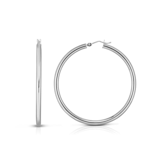 Royal Chain 14K Gold 3x25mm Hoops ER105