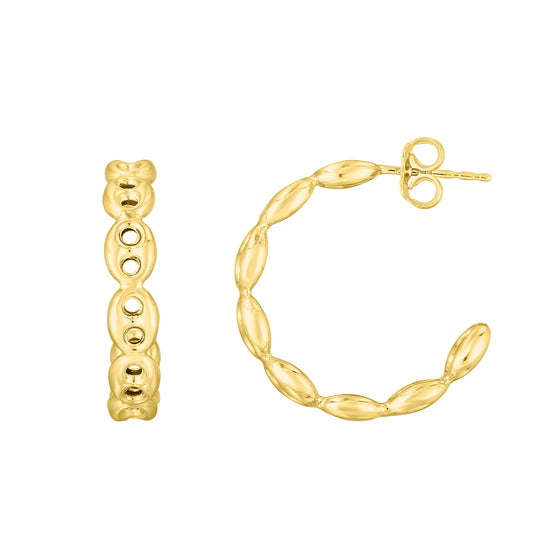 Royal Chain 14K Puffed Mariner C-Hoop ER11584