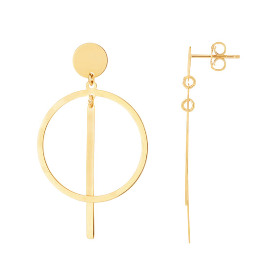 Royal Chain 14K Gold Geometric Drop Earrings ER12029