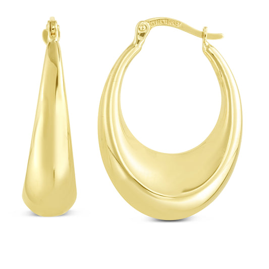 Royal Chain 14K Polished Puff Hoop ER13220