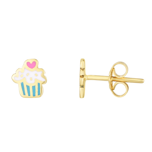 Royal Chain 14K Cupcake Enamel Earrings ER13251