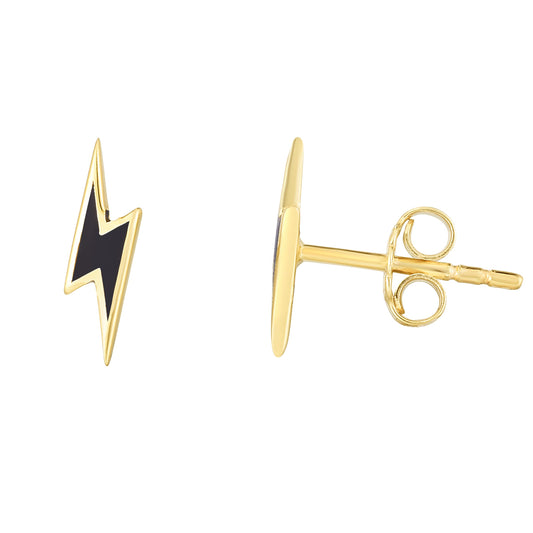 Royal Chain 14K Lightning Bolt Enamel Earrings ER13482