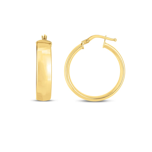 Royal Chain 14K 25mm Wedding Band Hoops ER14368