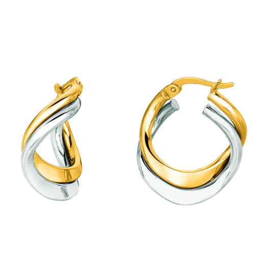Royal Chain 14K Gold Mini Freeform Double Hoop Earring ER1599