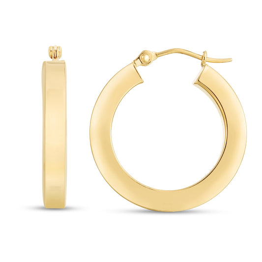 Royal Chain 14K 3mm Square Tube Hoops ER178094