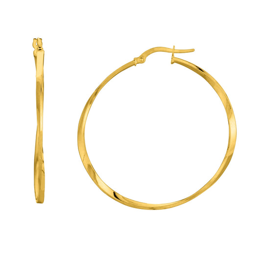 Royal Chain 14K Yellow Gold Twisted Hoop Earring ER1817