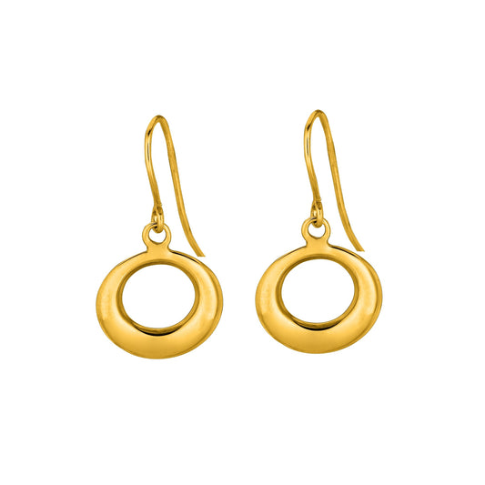 Royal Chain 14K Gold Polished Open Circle Drop Earring ER1894