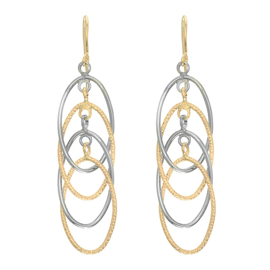 Royal Chain 14K Gold Polished Interlocking Oval Dangle Earring ER3475