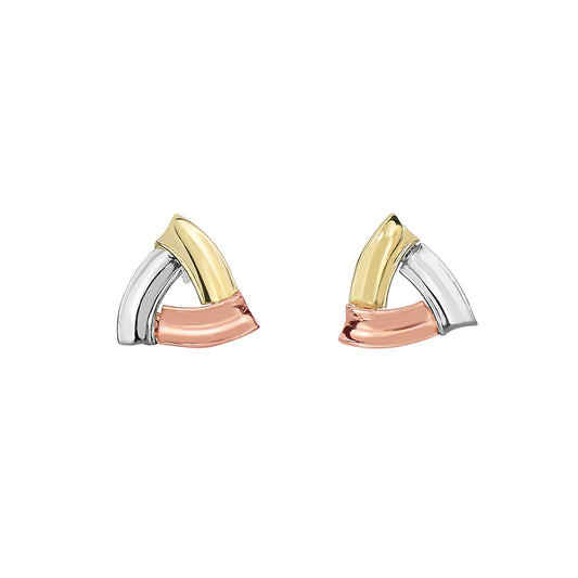 Royal Chain 14K Tri-color Gold Triangle Stud Earring ER3914