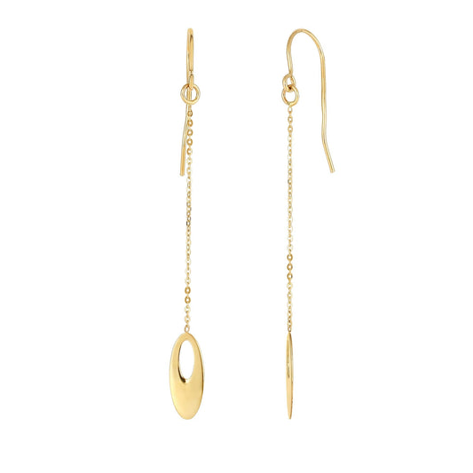 Royal Chain 14K Gold Polished Open Oval Drop Earring ER4682