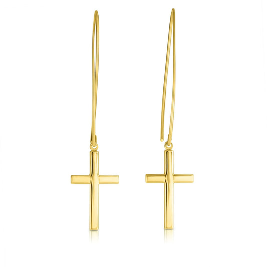 Royal Chain 14K Gold Small Cross Threader Earring ER6905