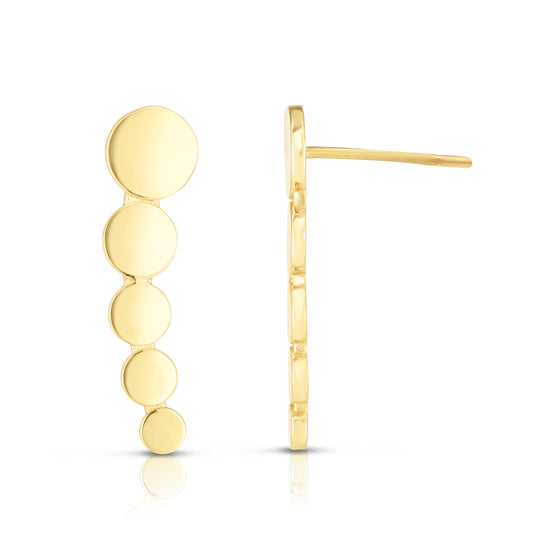 Royal Chain 14K Gold Graduated Circles Ear Climber ER8400
