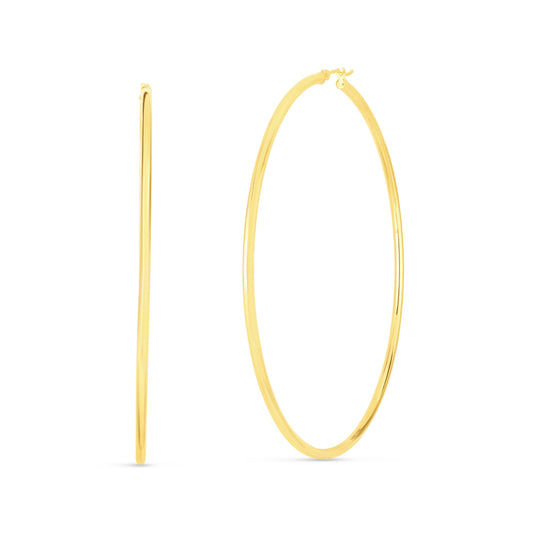 Royal Chain 14K Gold 2x70mm Polished Hoop Earring ER8709