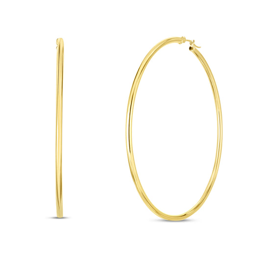 Royal Chain 14K Gold 2x60mm Polished Hoop Earring ER8710