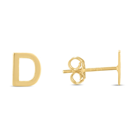 Royal Chain 14K Gold Initial D Stud Earring ERD11192