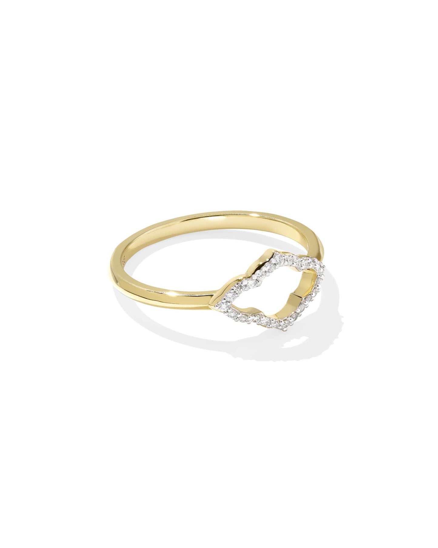 Abbie 14k White Gold & 14k Yellow Gold Pave Open Frame Band Ring