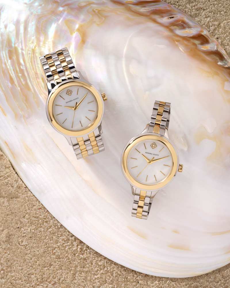 Alex Two Tone Stainless Steel 35mm Watch in Ivory Mother-of-Pearl 9608802821