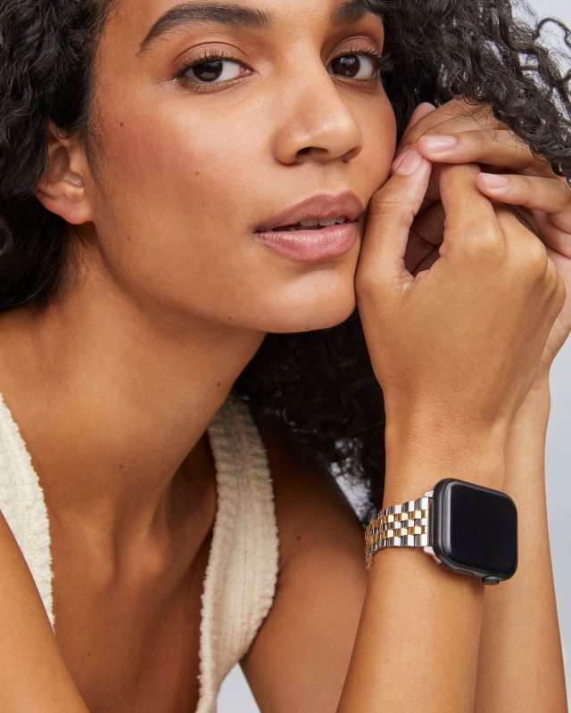 Alex 5 Link Watch Band in Two Tone Stainless Steel 9608801643