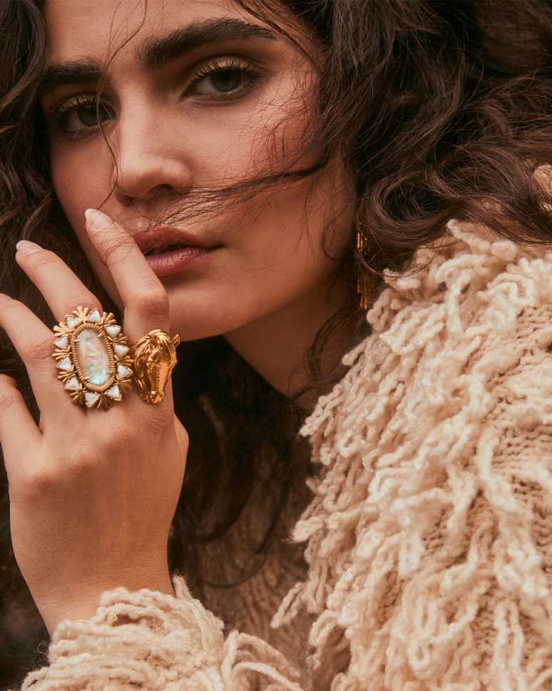 Beau Cocktail Ring in Vintage Silver and Gold