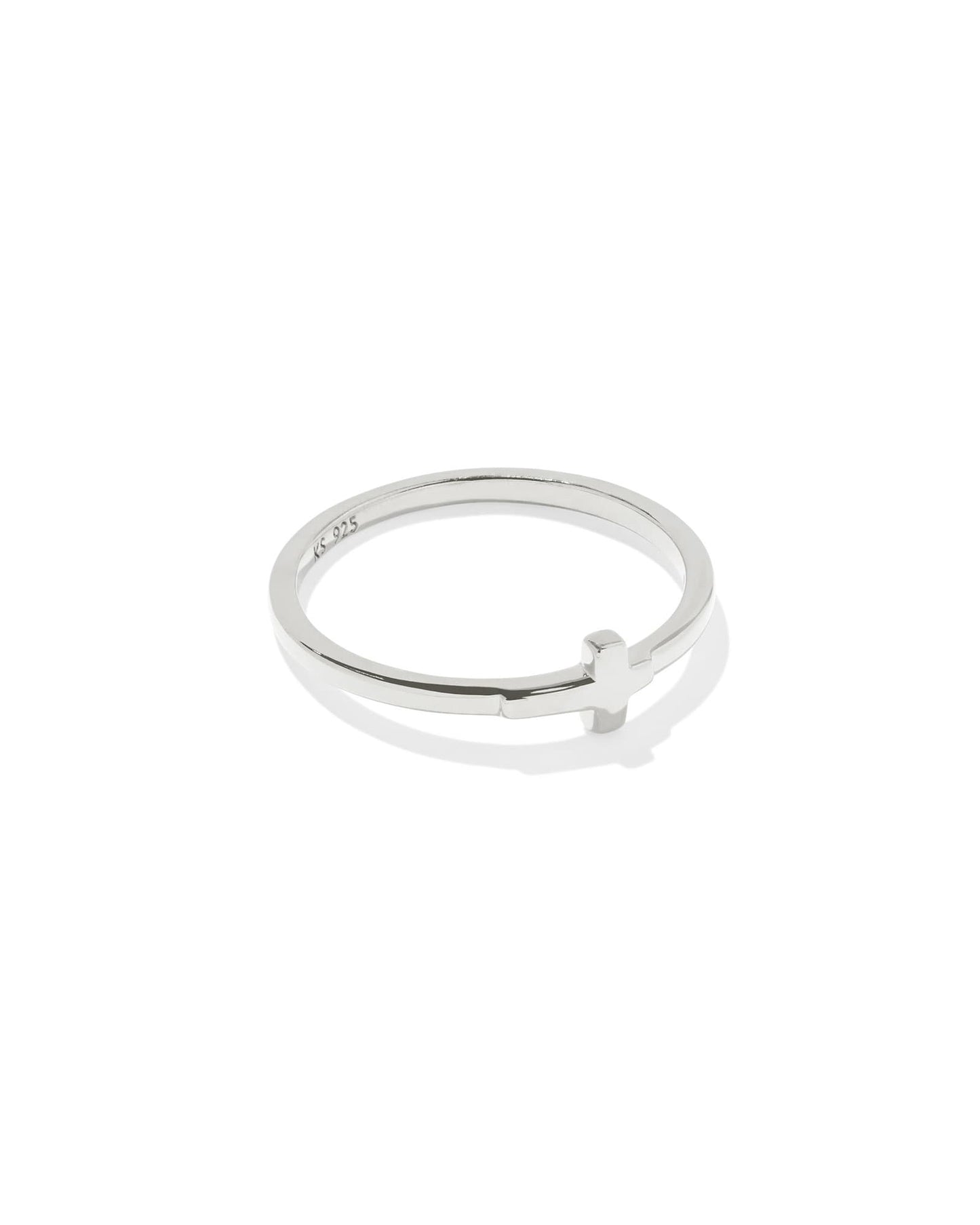 Cross Inline Band Ring in 18k Gold and Silver Vermeil