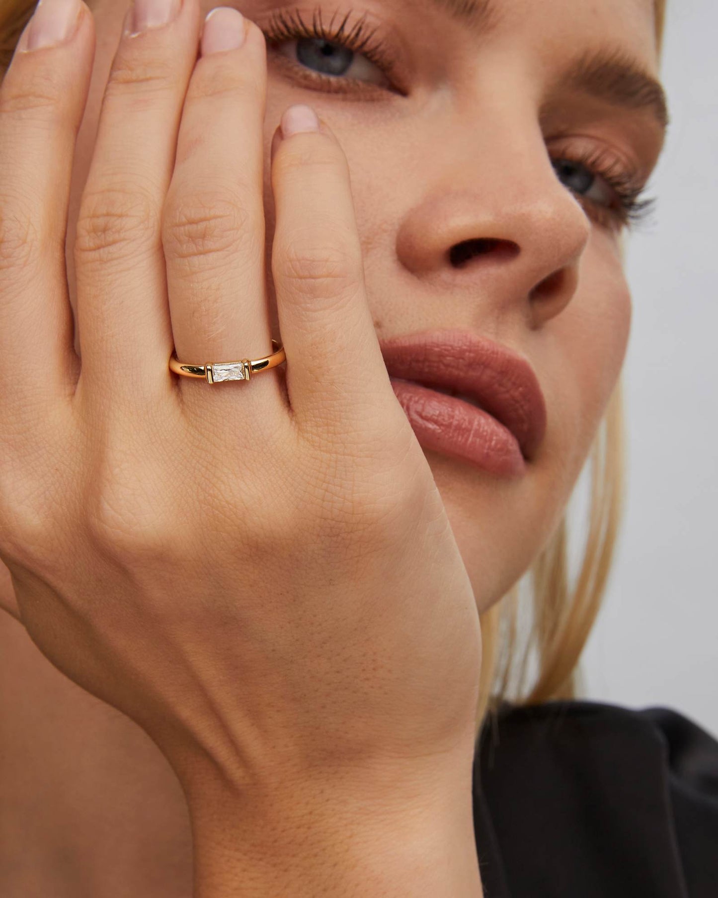 Juliette Silver & Gold Band Ring in White CZ
