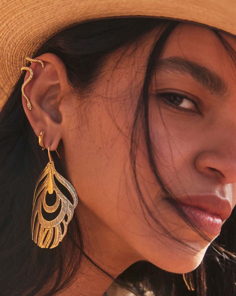 Kendra Scott Karina Vintage Gold Statement Earrings