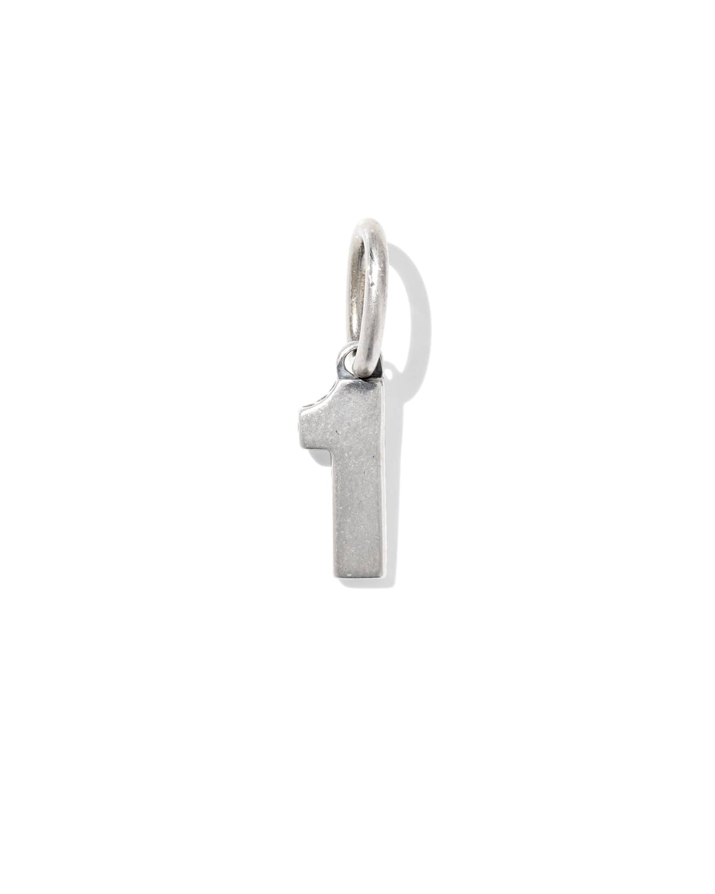 Large Metal Number 0 to 9 Oxidized Sterling Silver Charm