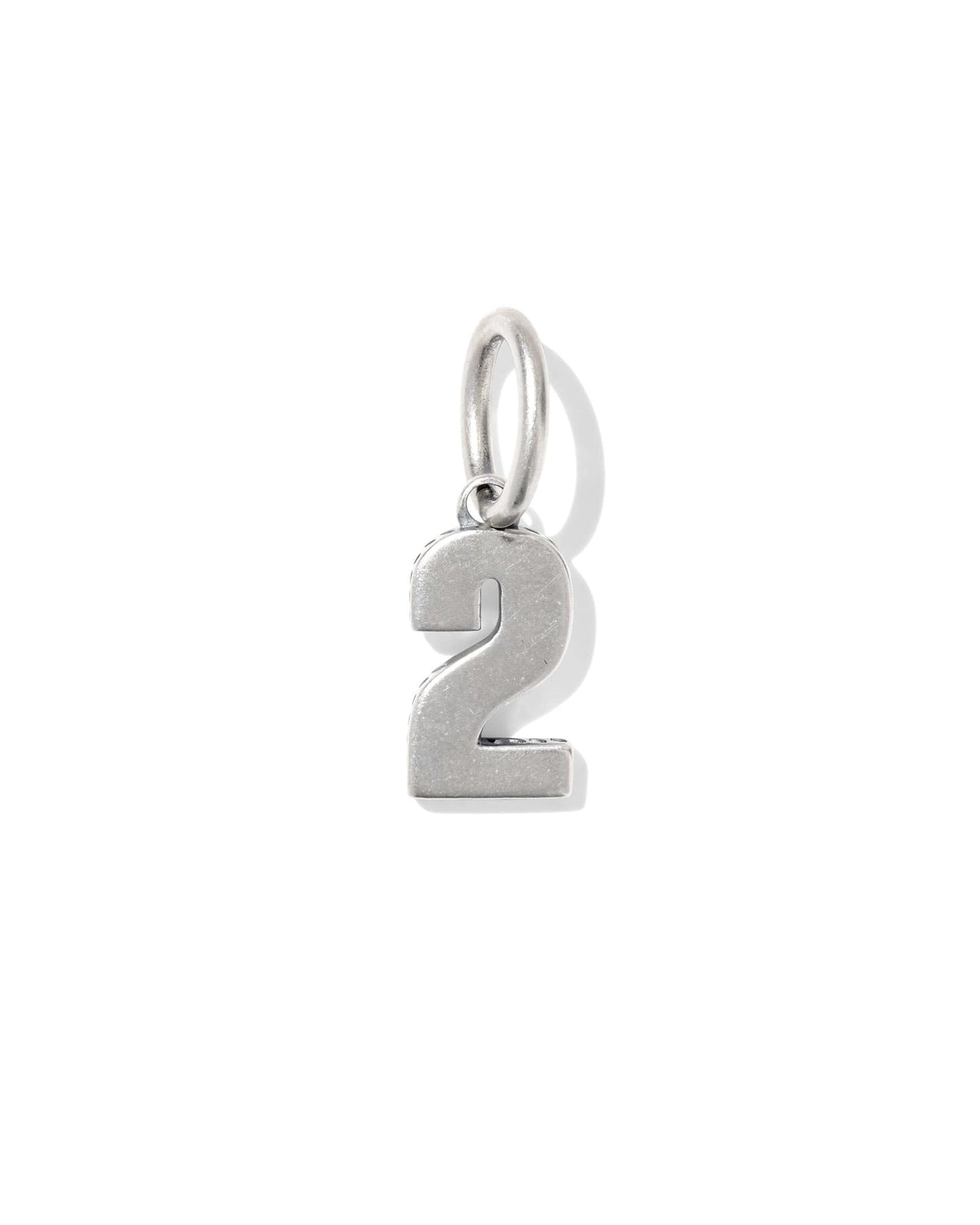 Large Metal Number 0 to 9 Oxidized Sterling Silver Charm