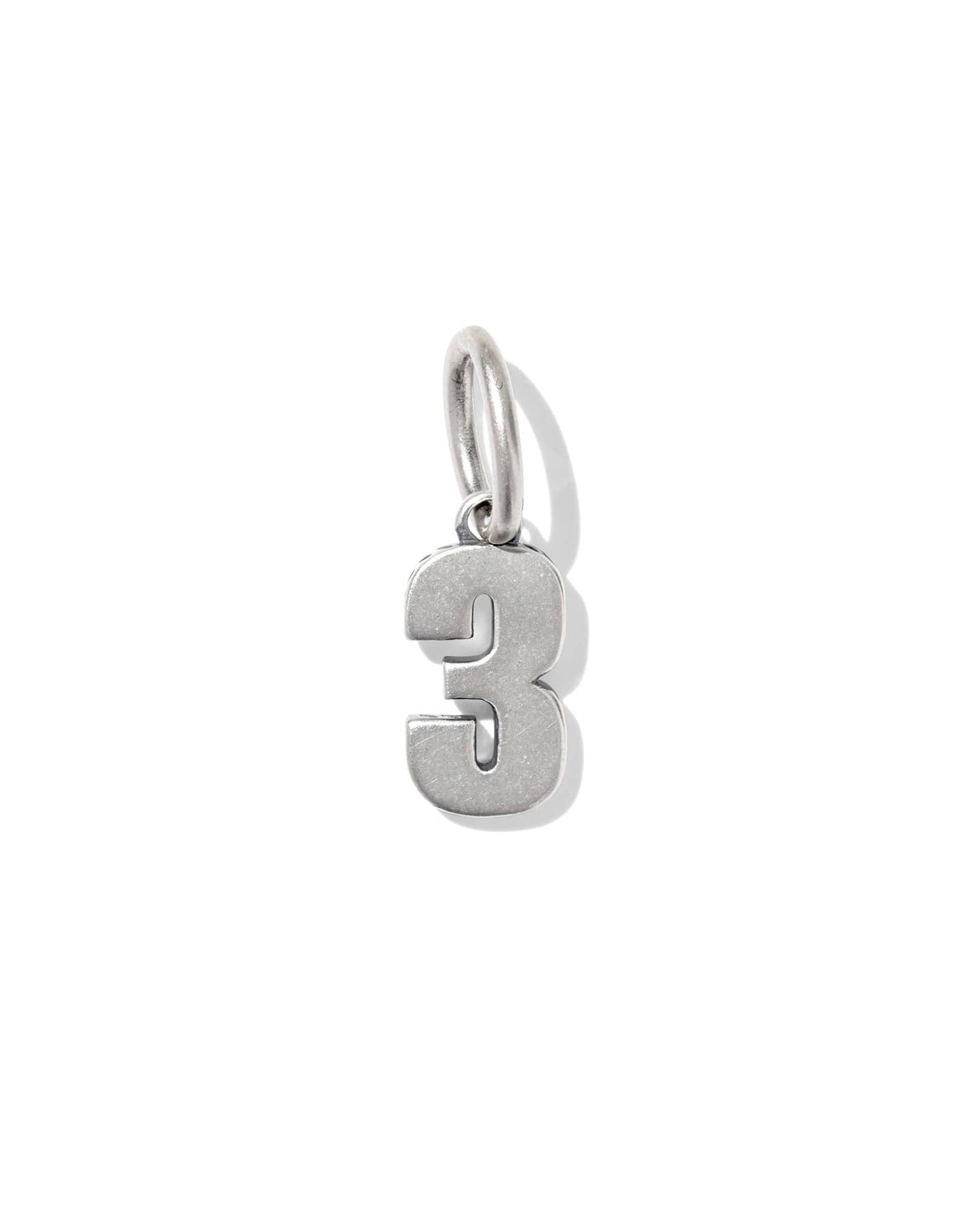 Large Metal Number 0 to 9 Oxidized Sterling Silver Charm