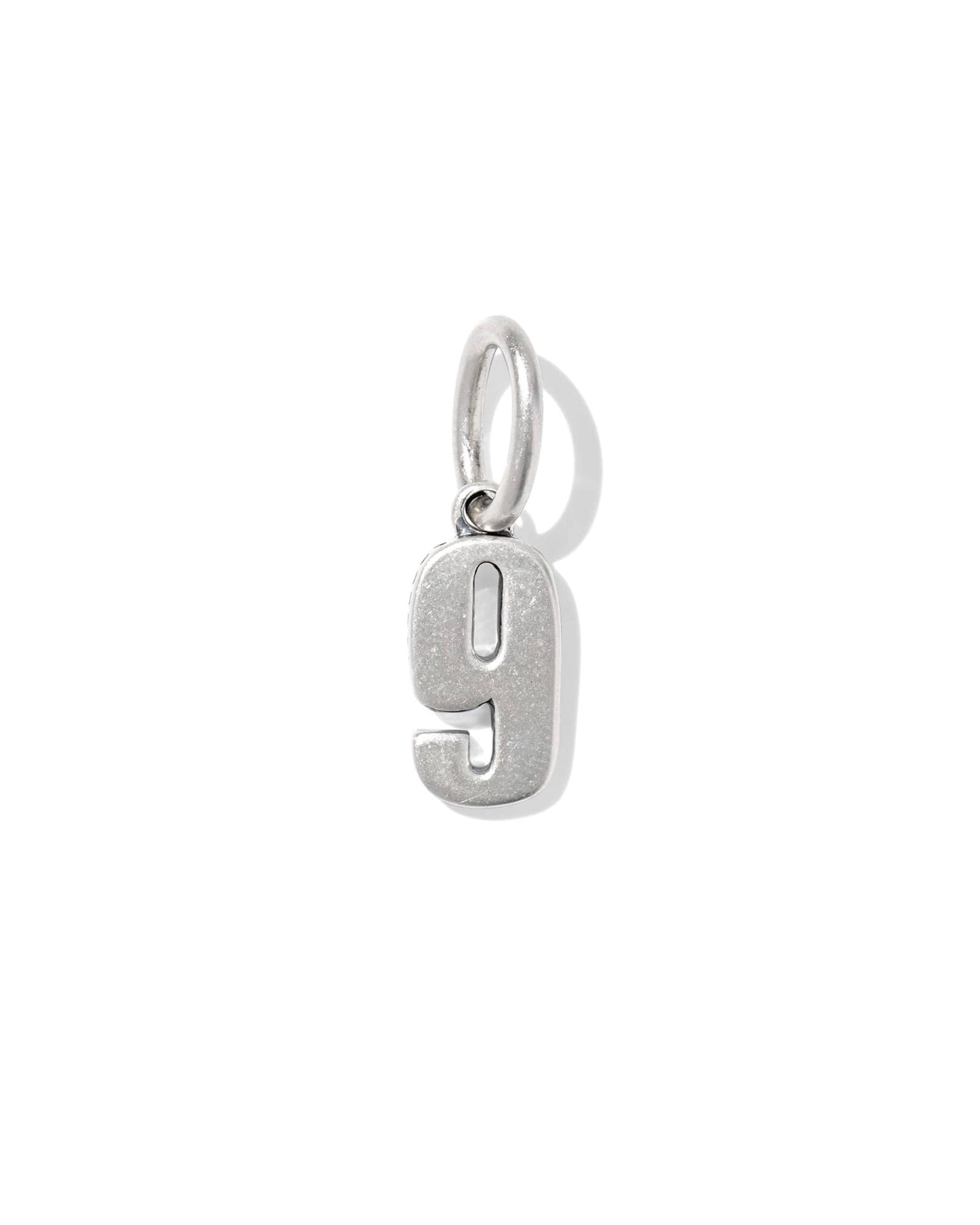 Large Metal Number 0 to 9 Oxidized Sterling Silver Charm
