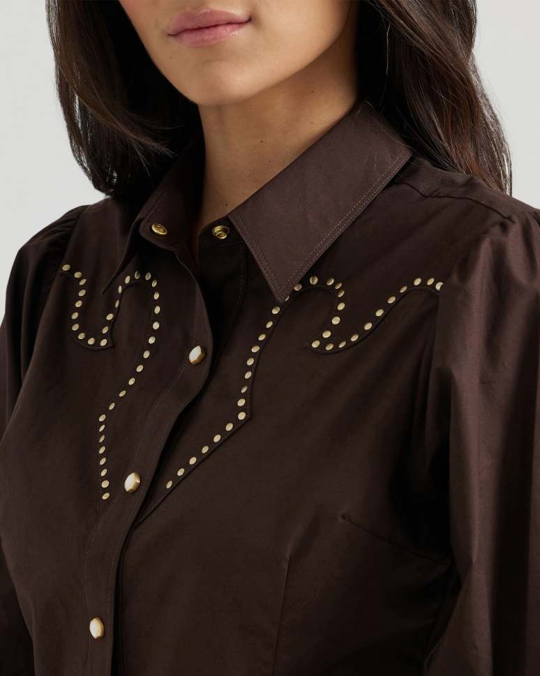 Wrangler® x Yellow Rose by Kendra Scott Puff Sleeve Rodeo Shirt 196458414862