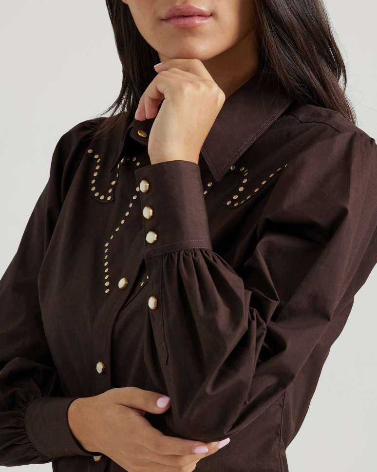 Wrangler® x Yellow Rose by Kendra Scott Puff Sleeve Rodeo Shirt 196458414862