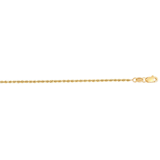 Royal Chain 14K Gold 1.4mm Diamond Cut Royal Rope Chain LROY010