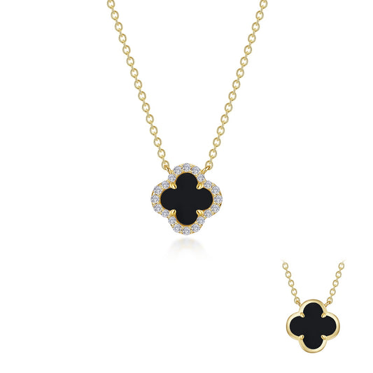 Lafonn 0.49 CTW Halo Onyx Necklace