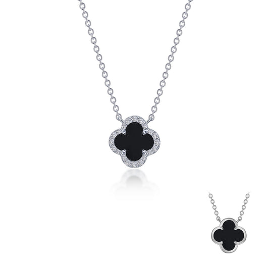 Lafonn 0.49 CTW Halo Onyx Necklace