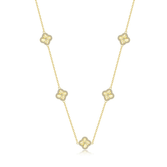 Lafonn Gold Clover Motif Necklace
