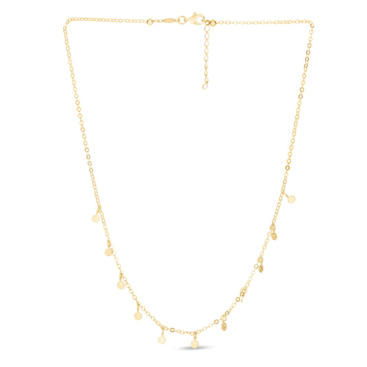 Royal Chain 14K Gold Polished Circle Dangle Choker NCK3867