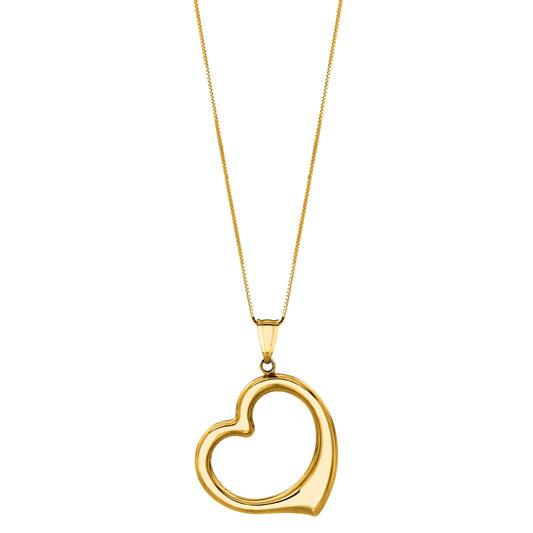 Royal Chain 14K Gold Polished Heart Necklace PD103