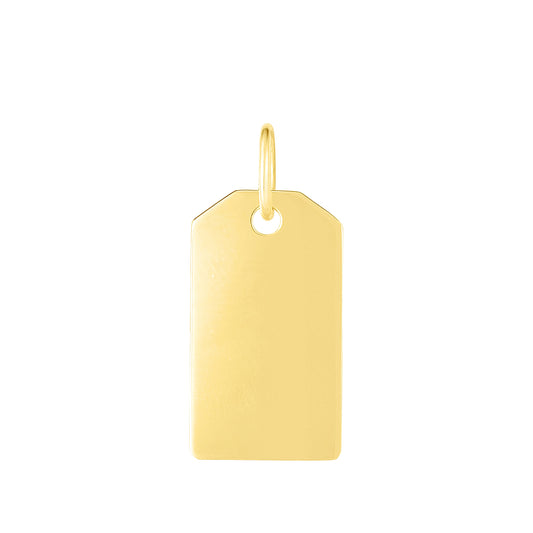 Royal Chain 14K Gold Dog Tag Pendant PD9938