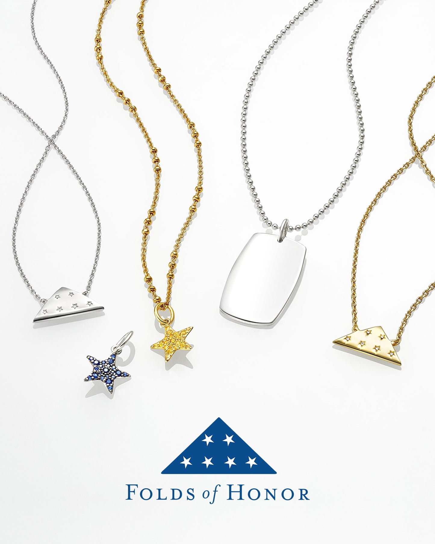 Folds Of Honor 18k Gold Vermeil Star Charm in Yellow Sapphire