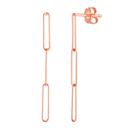 Royal Chain 14K Lungo Paperclip Drop Earring ER13249