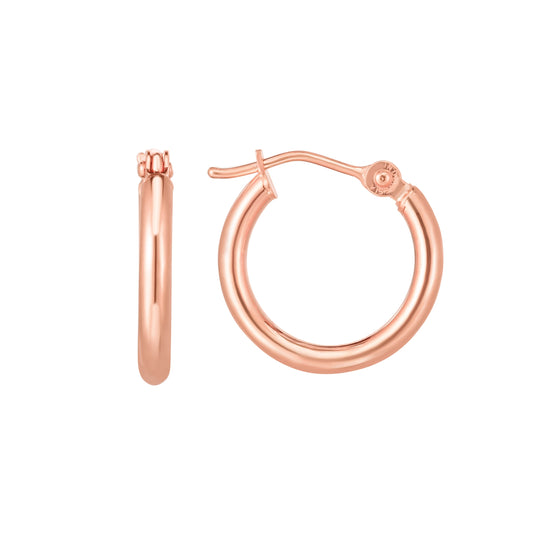 Royal Chain 14K Gold 2x15mm Hoops PLT206