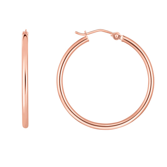 Royal Chain 14K Gold 2x30mm Hoops PLT209